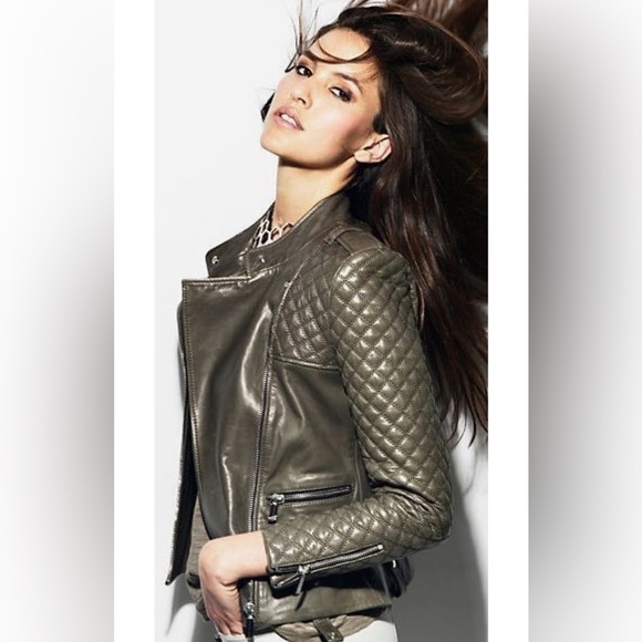 Barbara Bui Lambskin Leather Biker Jacket Size 36 - Picture 13 of 13